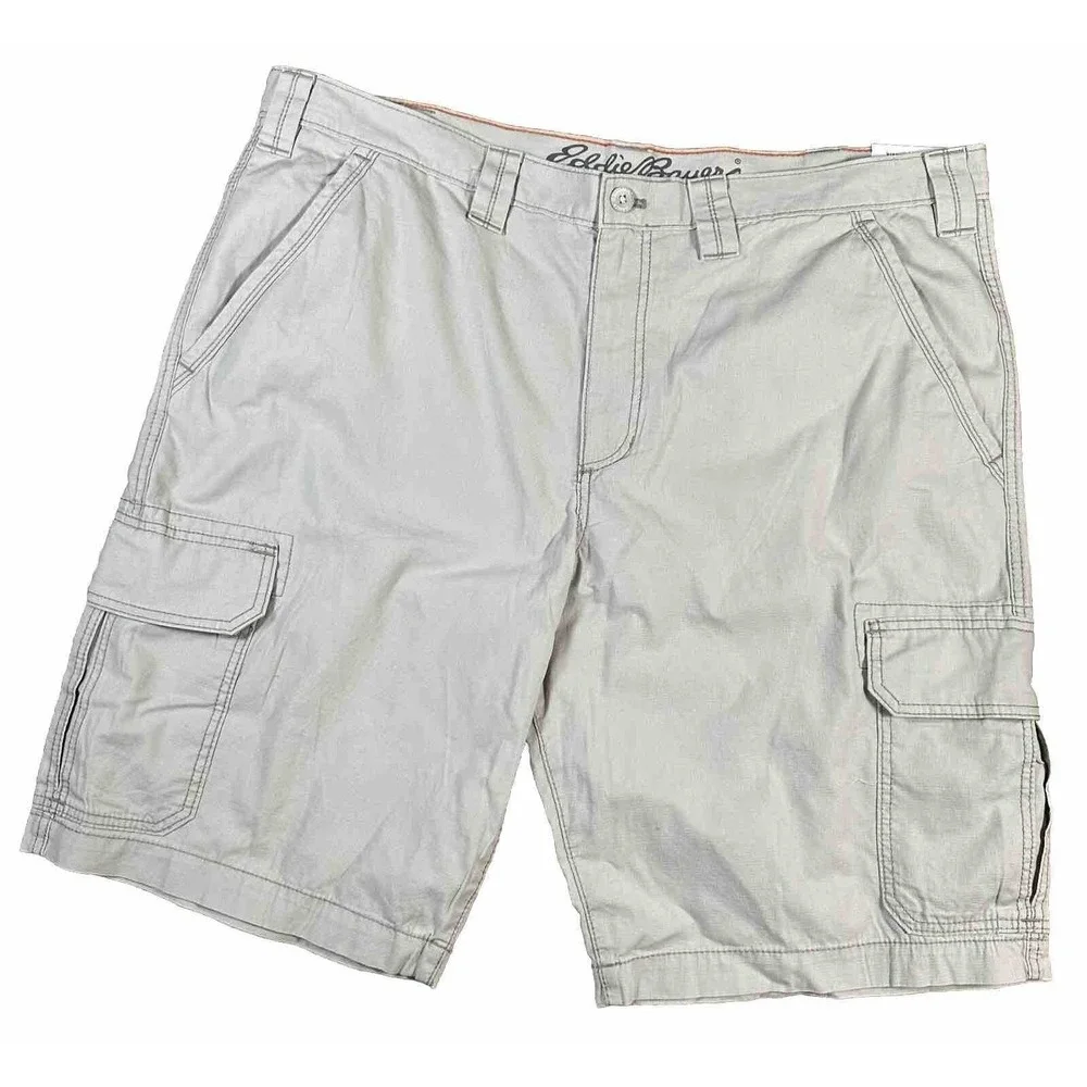 Eddie‎ Bauer Ripstop Cargo Shorts Mens Size 42 Deep Olive Cotton Relaxed